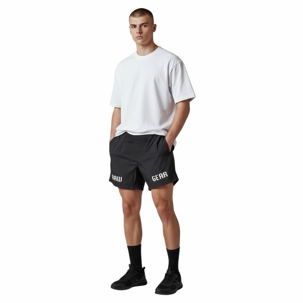 RawGear Black Athletic Shorts Logo Training Gym Size Small NWT